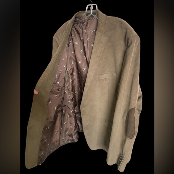 Lauren Ralph Lauren Micro Corduroy Sport Coat Elbow Patch/Fox Print Lining 50R